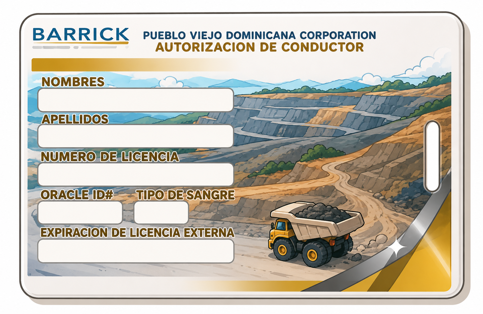 Ejemplo de licencia interna delantera